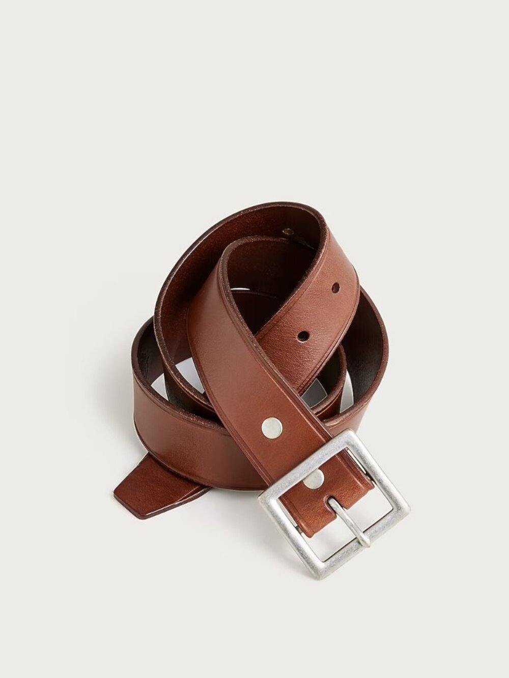 Wallace & Barnes Italian leather belt with square brass buckle